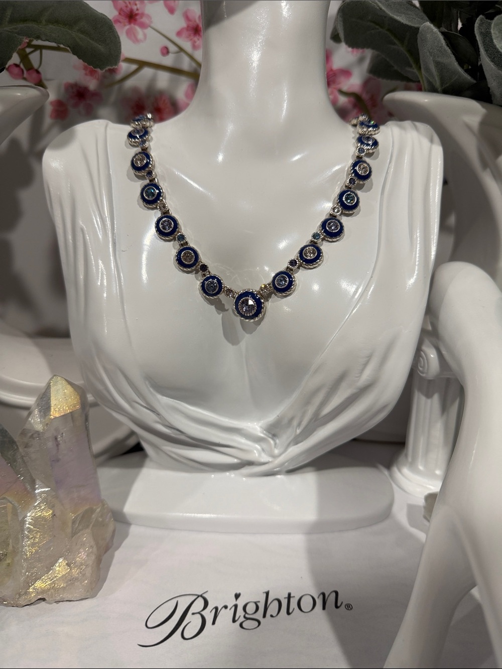 🩵 BRIGHTON Eclipse HALO TANZANITE PURPLE BLUE SWAROVSKI CRYST SLVR NECKLACE!
